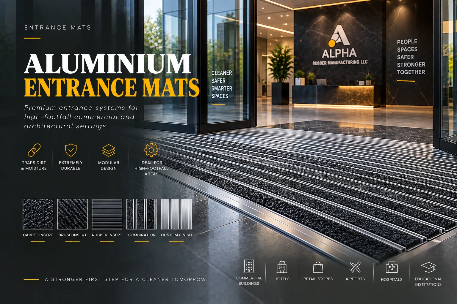 Aluminium Entrance Mats product in its intended application