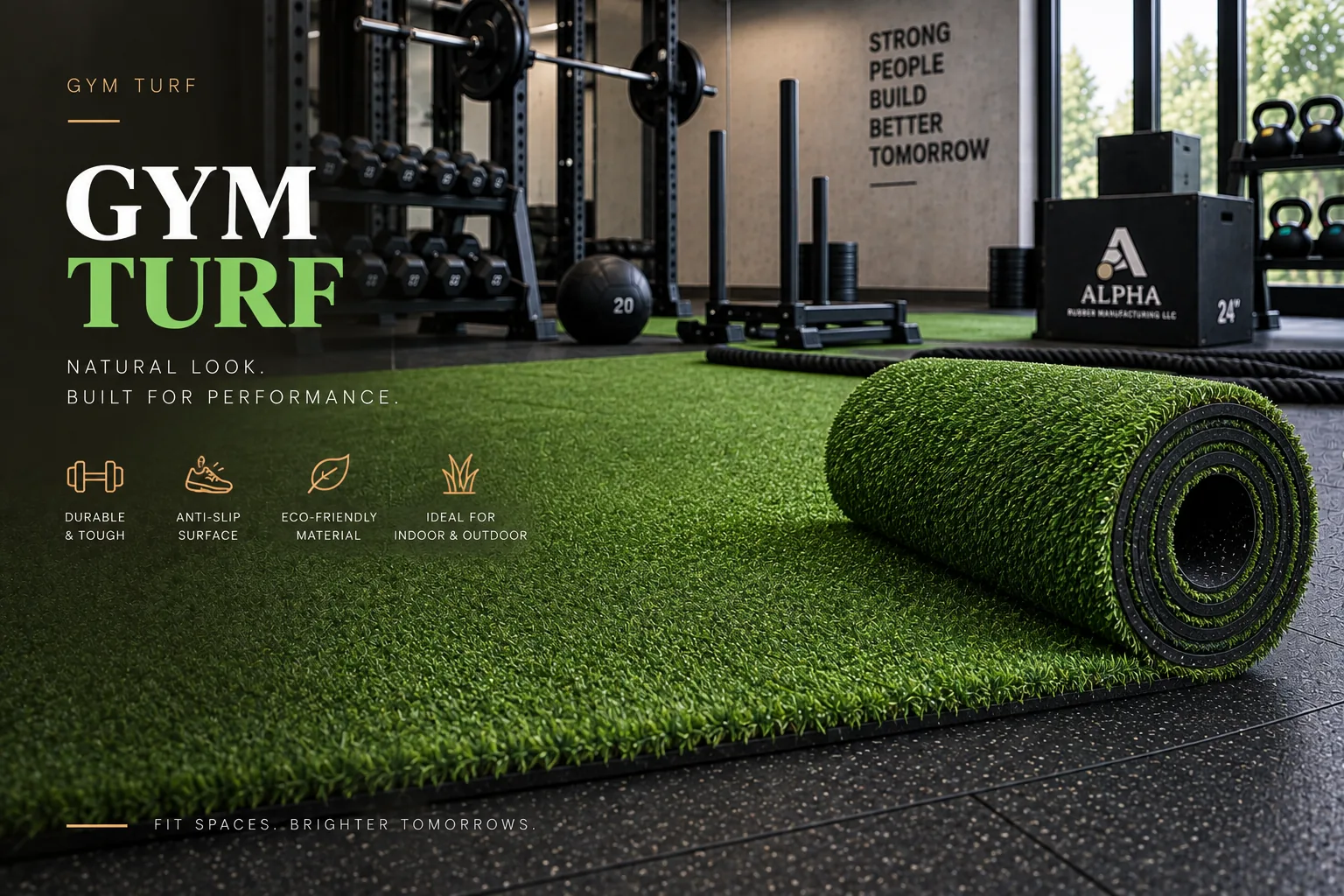 Green gym turf in a functional training area