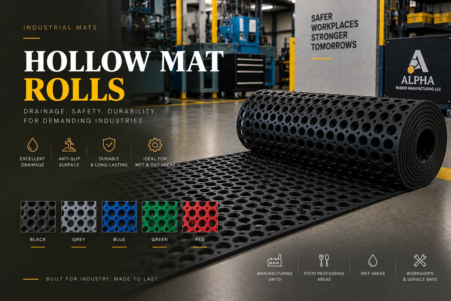 Hollow Mat Rolls product in its intended application