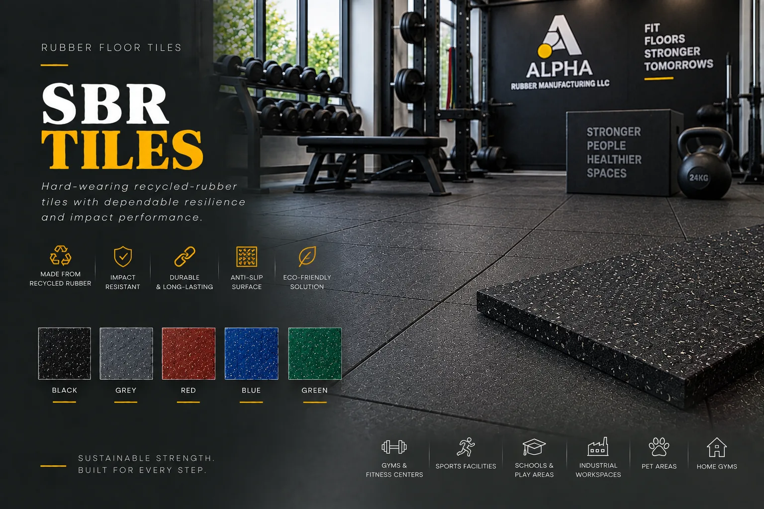 SBR Tiles product in its intended application